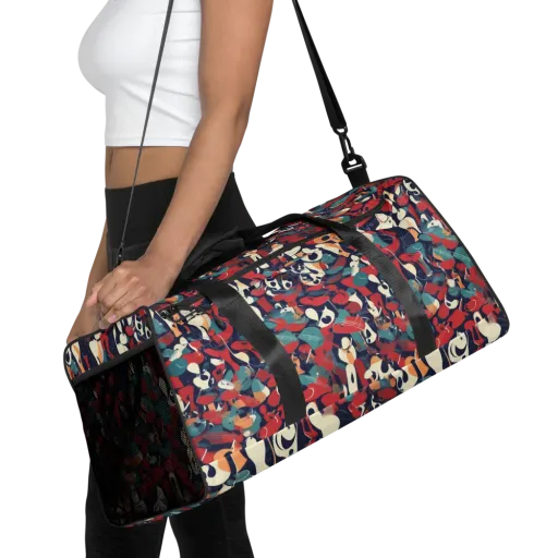 Crimson Cabaret on a Duffle Bag