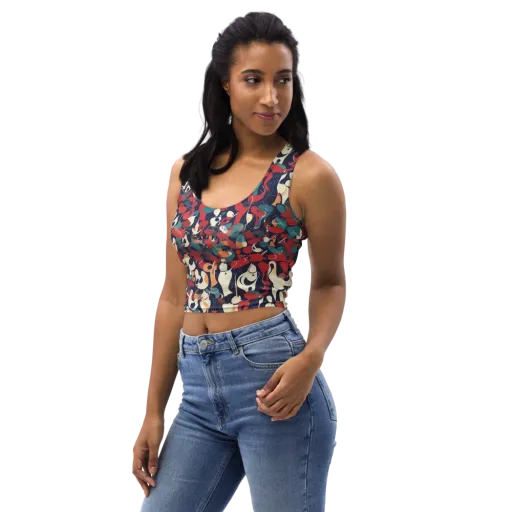 Crimson Cabaret on a Crop Top