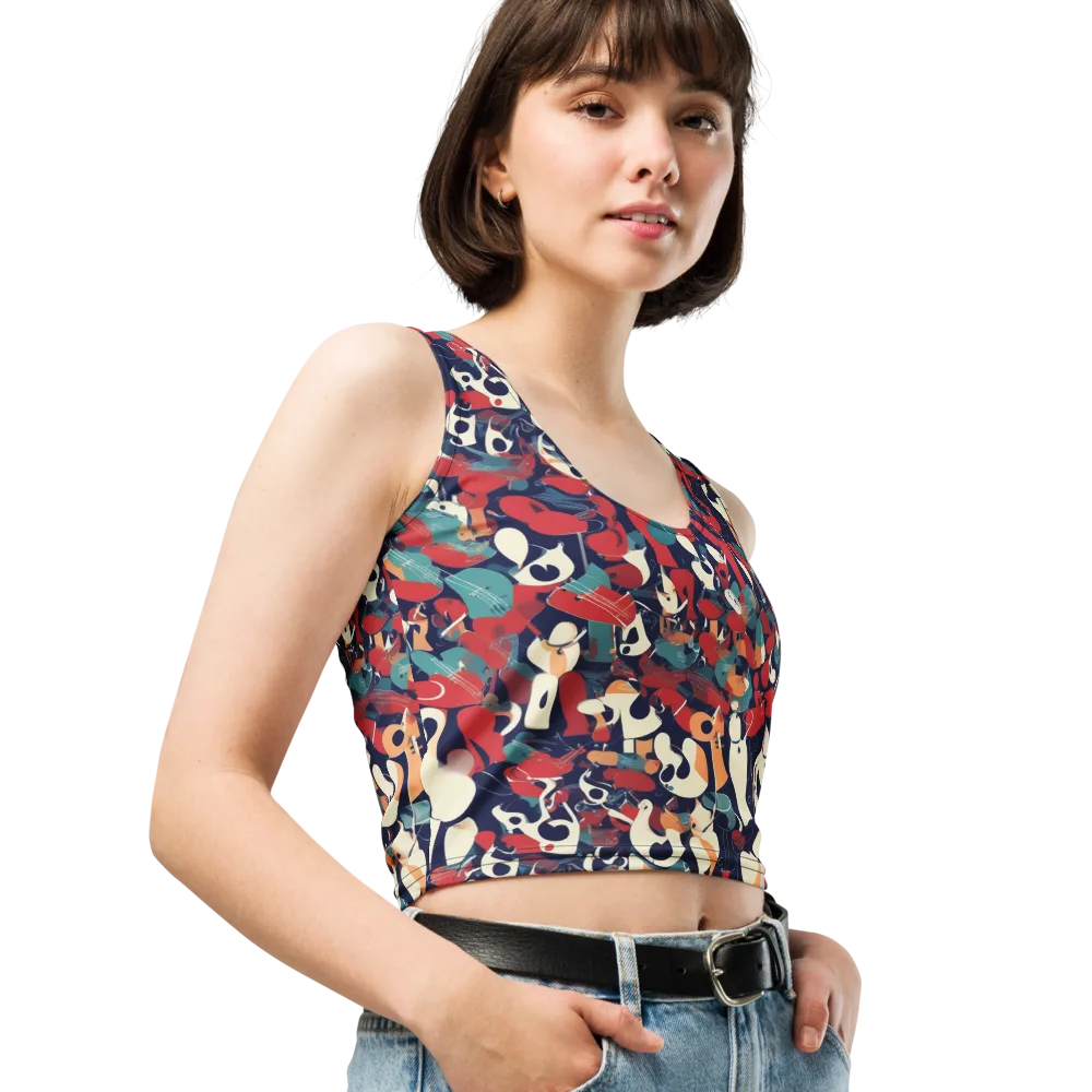 Crimson Cabaret on Crop Top — Right Front