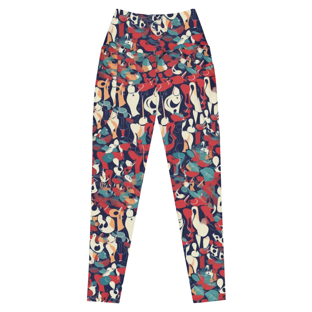 Crimson Cabaret on Leggings with Pockets — Front