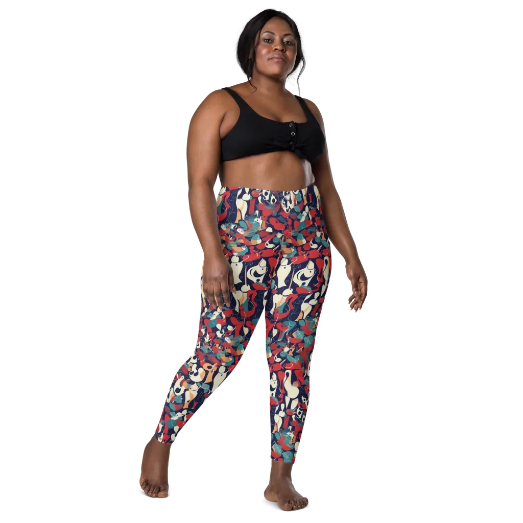 Crimson Cabaret on Leggings with Pockets — Front