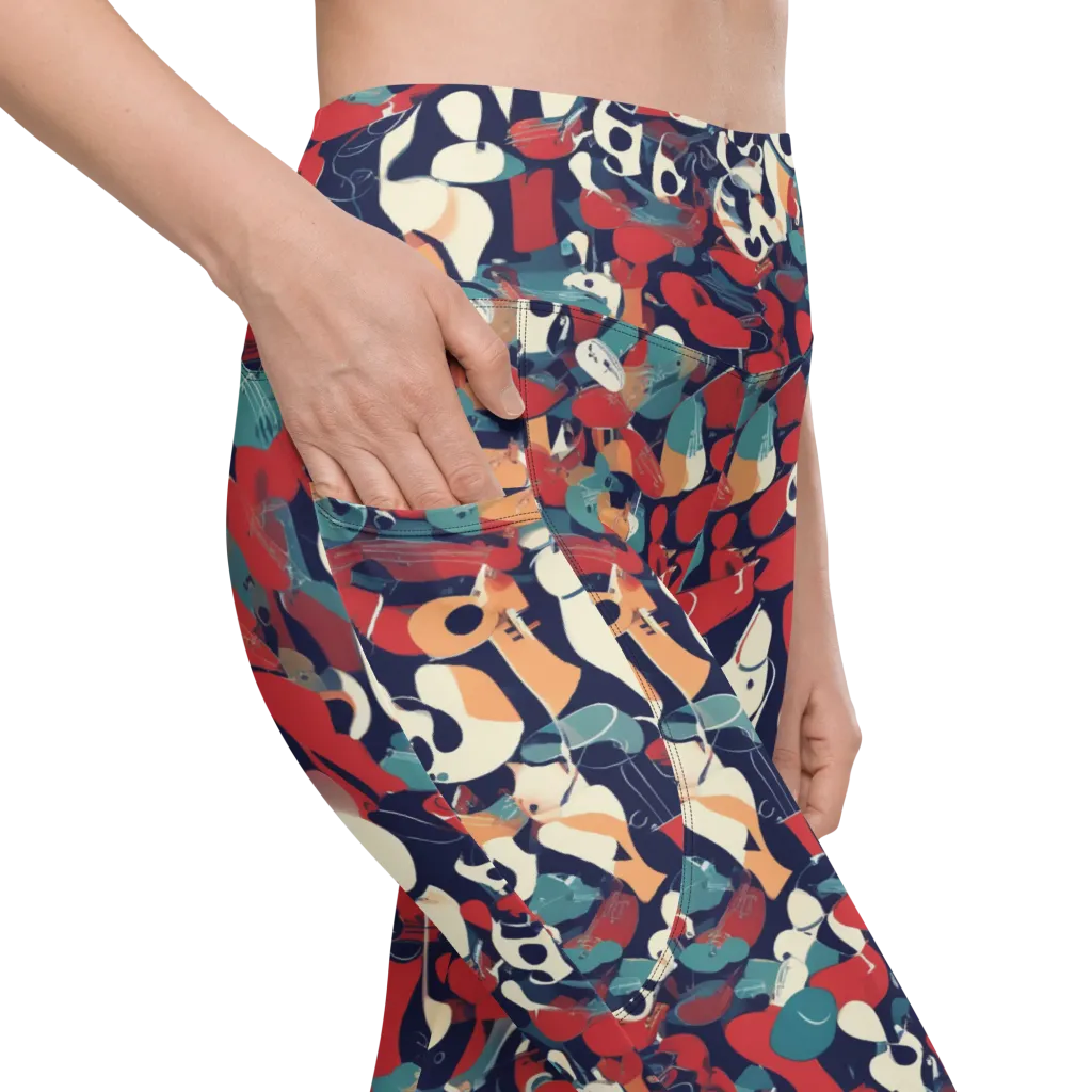 Crimson Cabaret on Leggings with Pockets — Product details