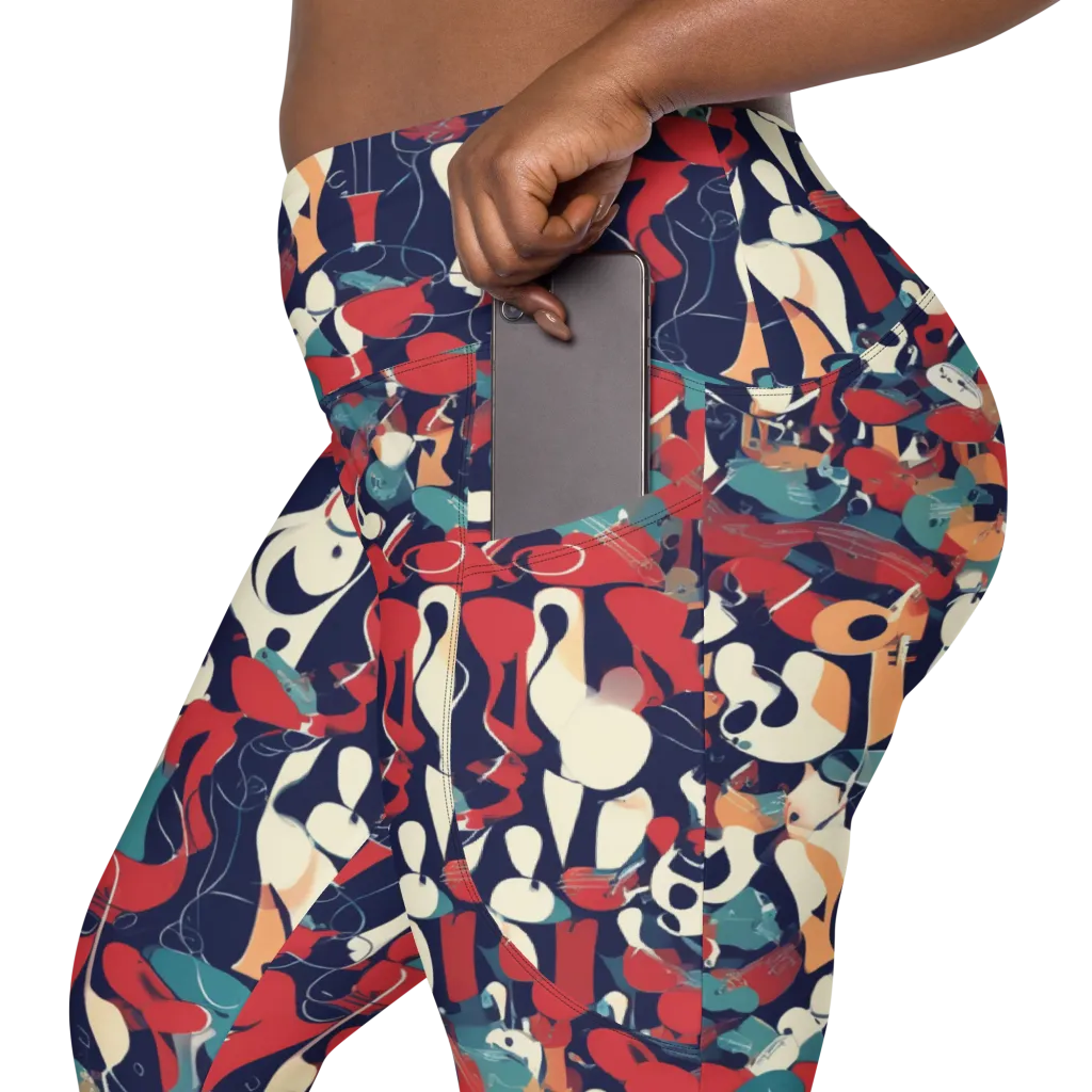Crimson Cabaret on Leggings with Pockets — Product details 2