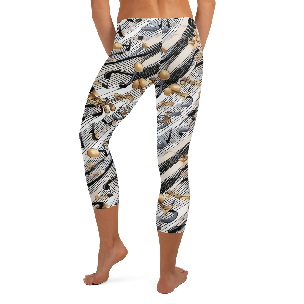 Gilded Rhythm on Capri Leggings — Back