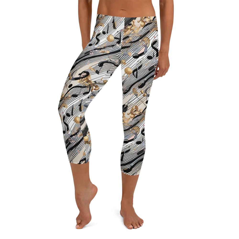 Gilded Rhythm on Capri Leggings — Front