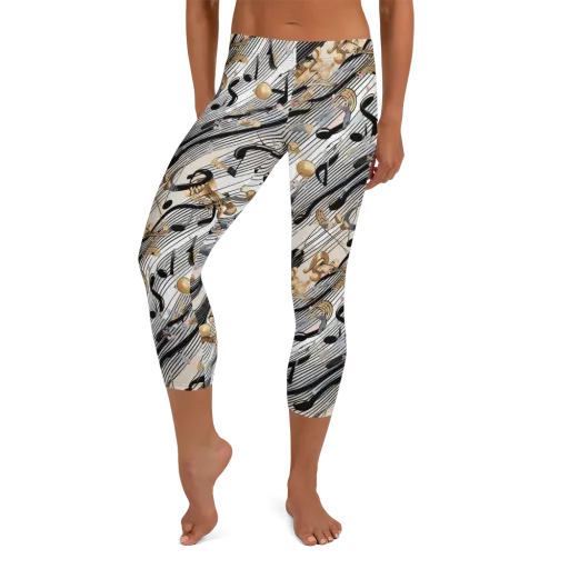 Gilded Rhythm on a Capri Leggings