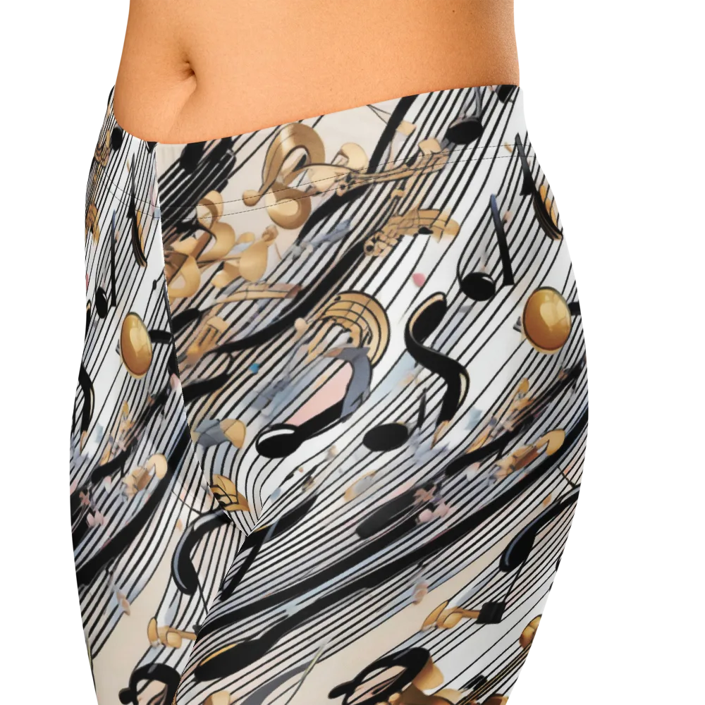 Gilded Rhythm on Capri Leggings — Zoomed-in