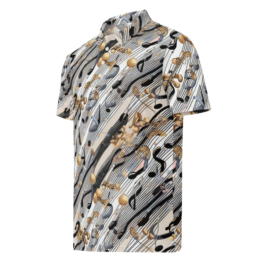 Gilded Rhythm on Men's Slim Fit Polo Shirt — Left Front