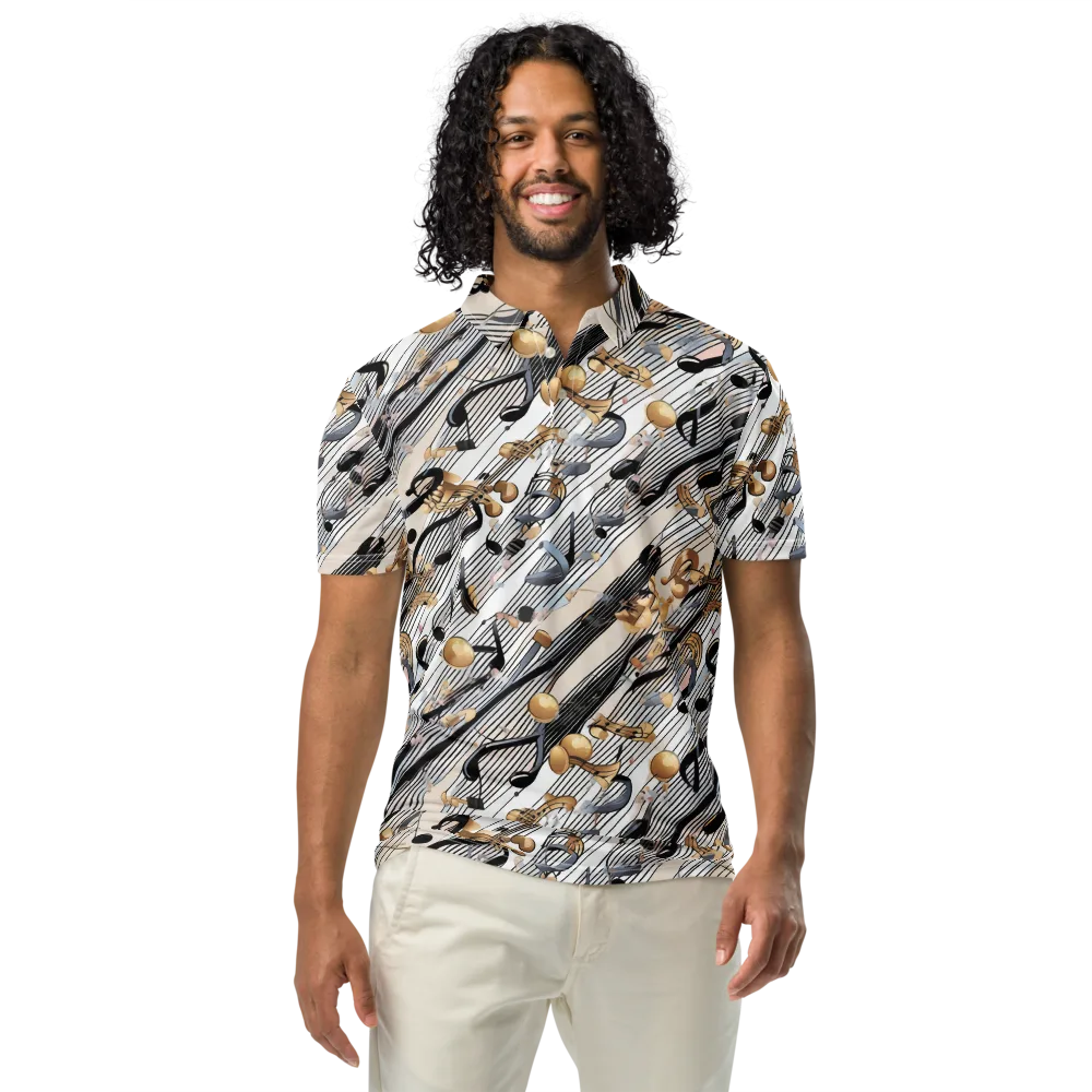 Gilded Rhythm on Men's Slim Fit Polo Shirt — Front