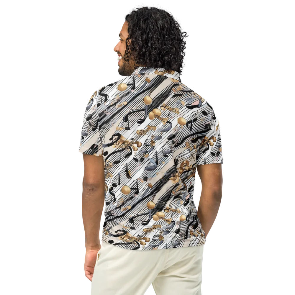Gilded Rhythm on Men's Slim Fit Polo Shirt — Back