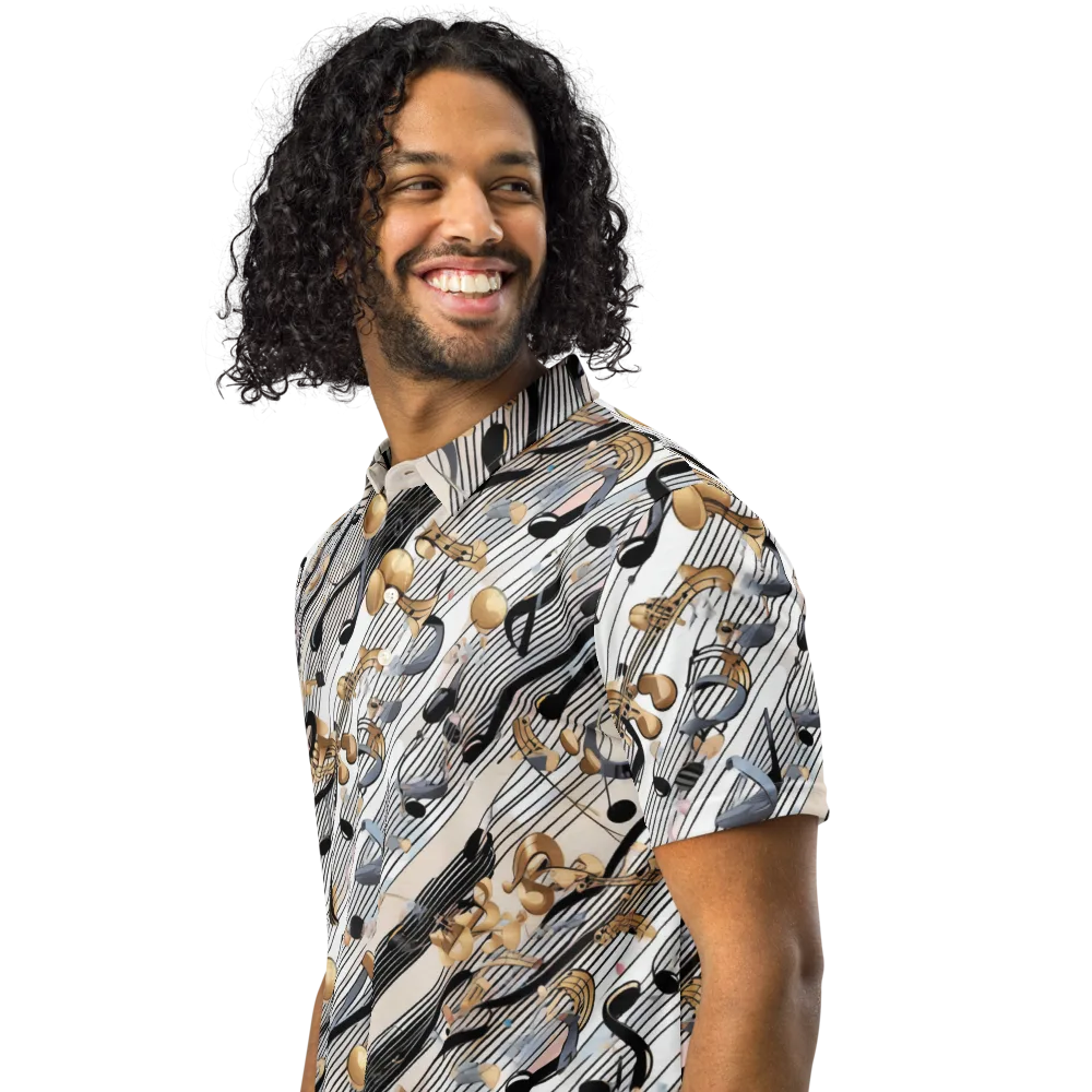 Gilded Rhythm on Men's Slim Fit Polo Shirt — Left Front