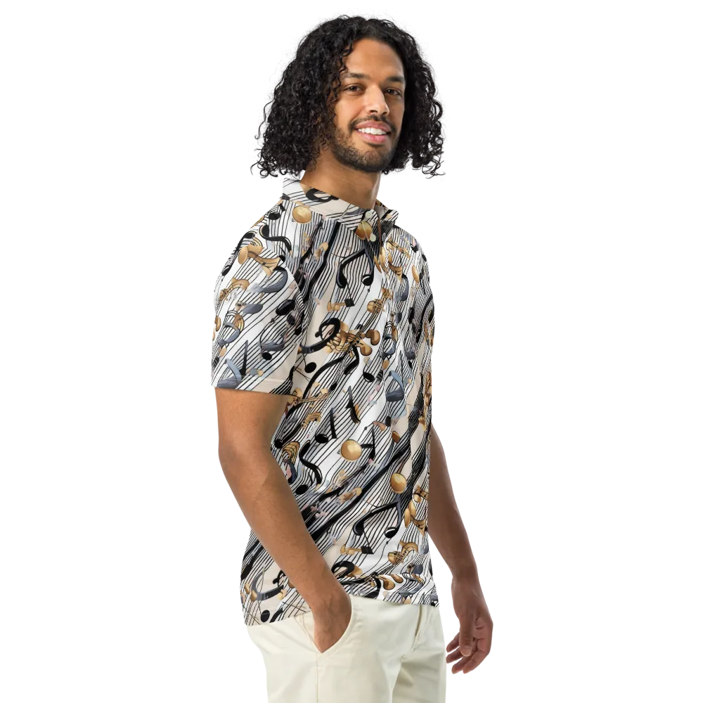Gilded Rhythm on Men's Slim Fit Polo Shirt — Right Front