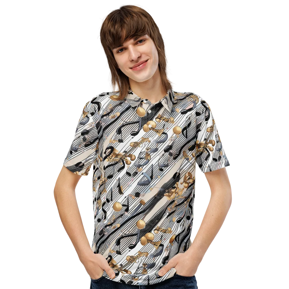 Gilded Rhythm on Men's Slim Fit Polo Shirt — Front