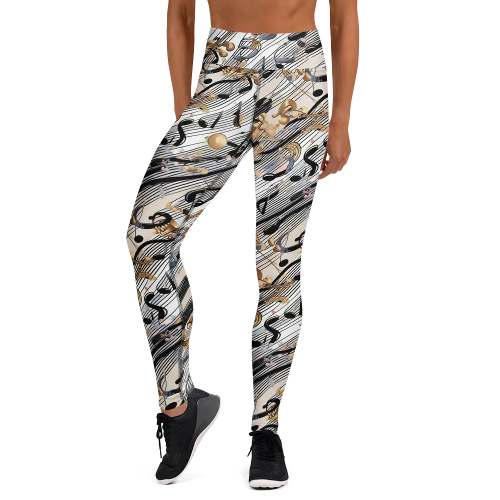 Gilded Rhythm on Yoga Leggings — Front