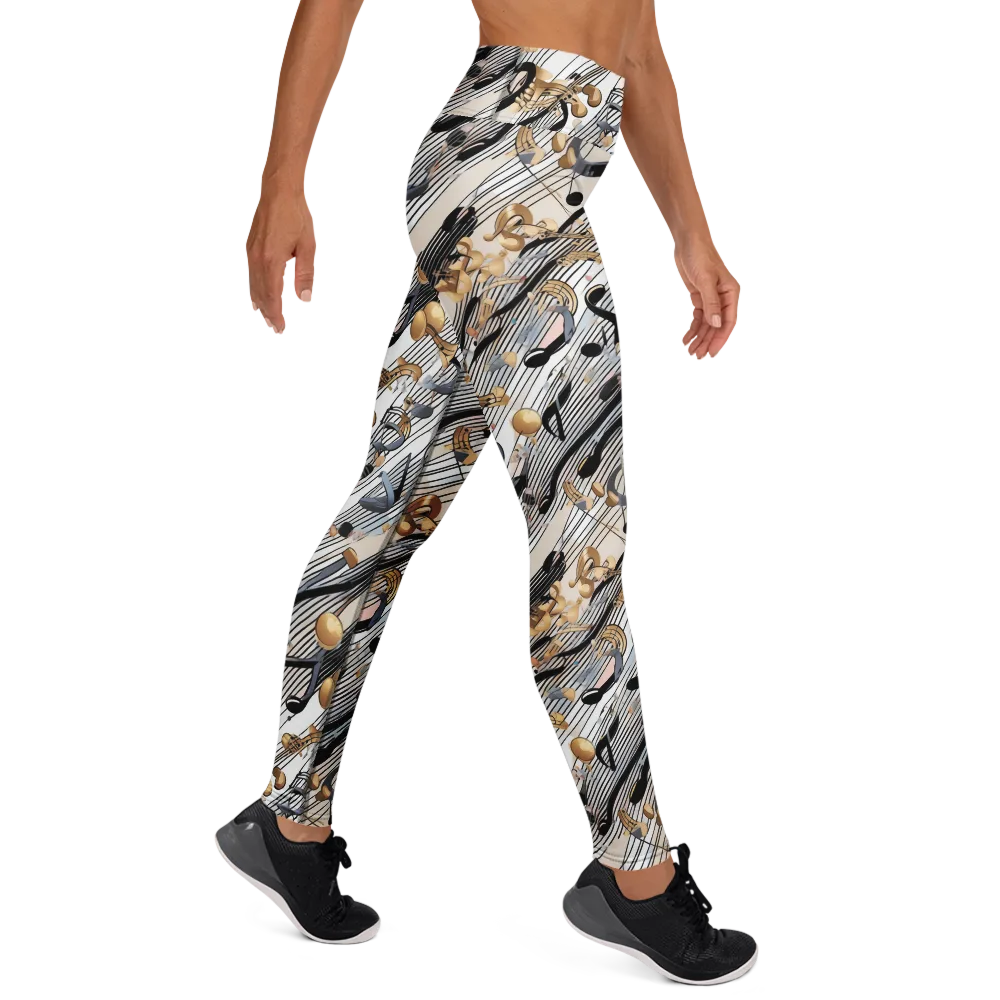 Gilded Rhythm on Yoga Leggings — Right