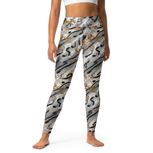Gilded Rhythm on a Yoga Leggings