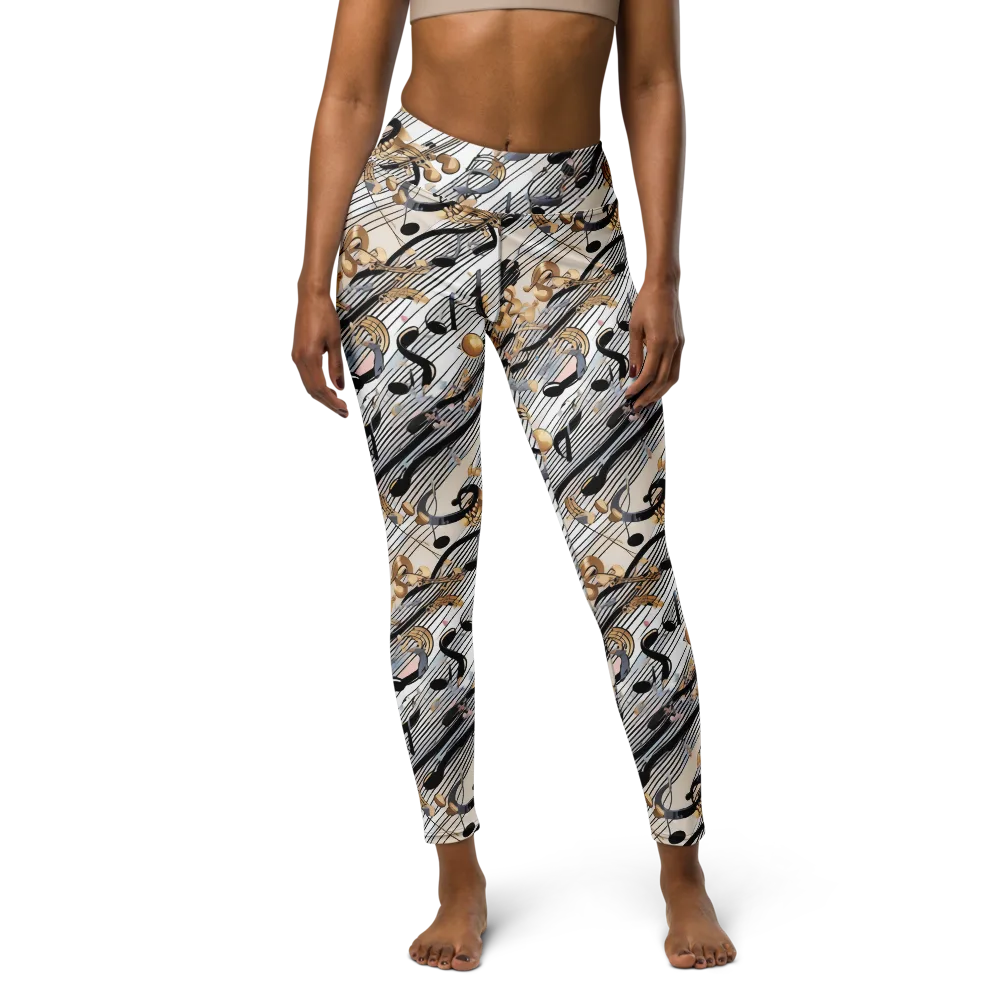 Gilded Rhythm on Yoga Leggings — Front