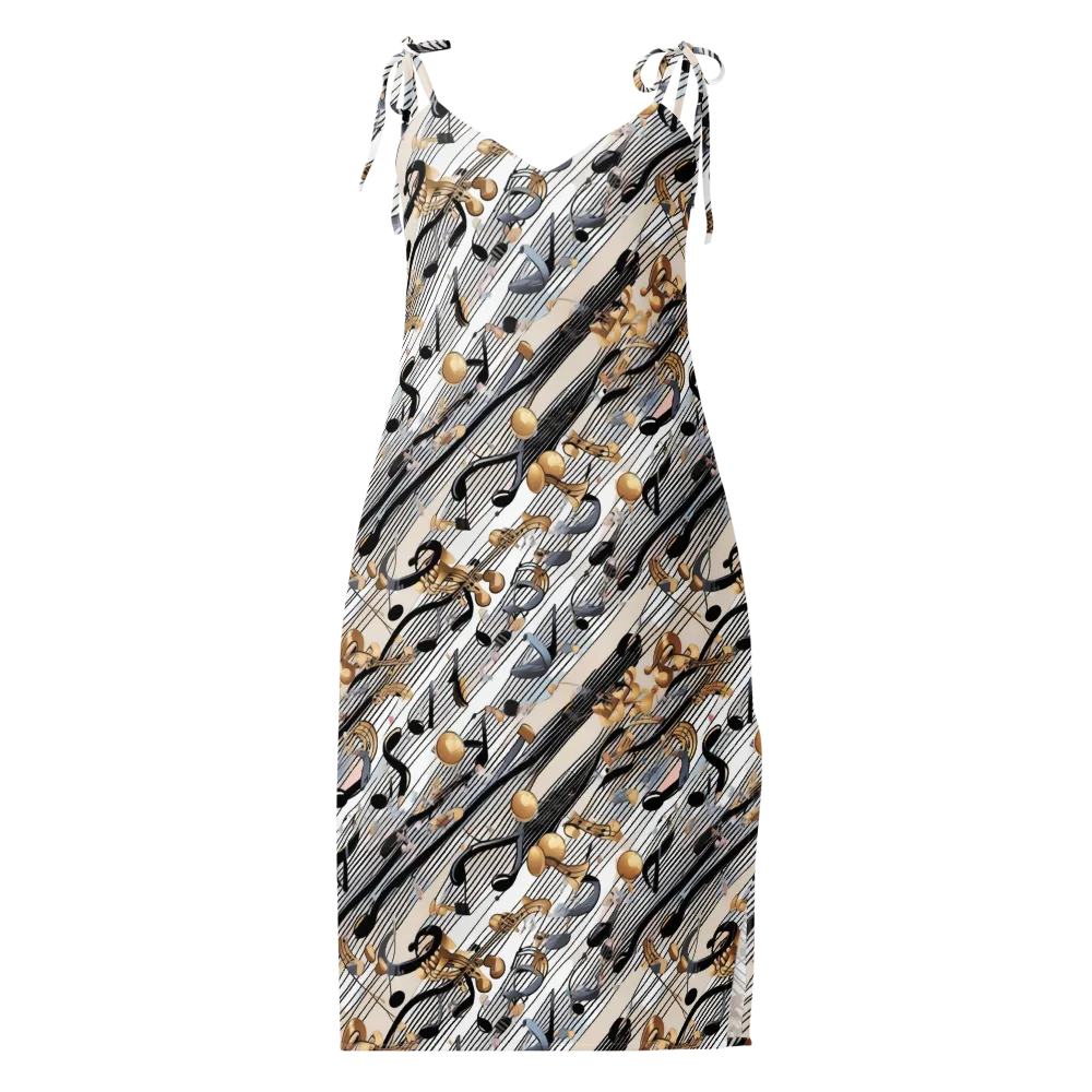Gilded Rhythm on Slip Dress — Front