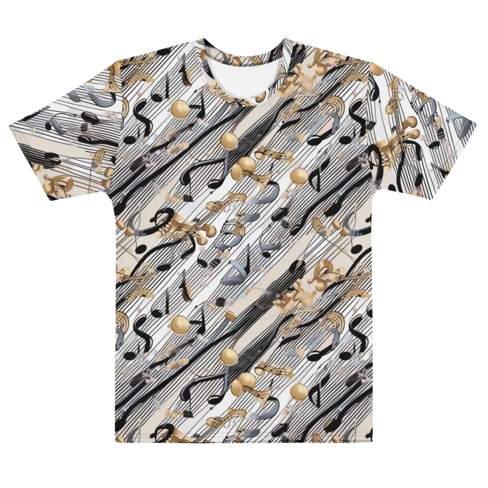 Gilded Rhythm on Men's Cotton Crew Neck T-Shirt — Front
