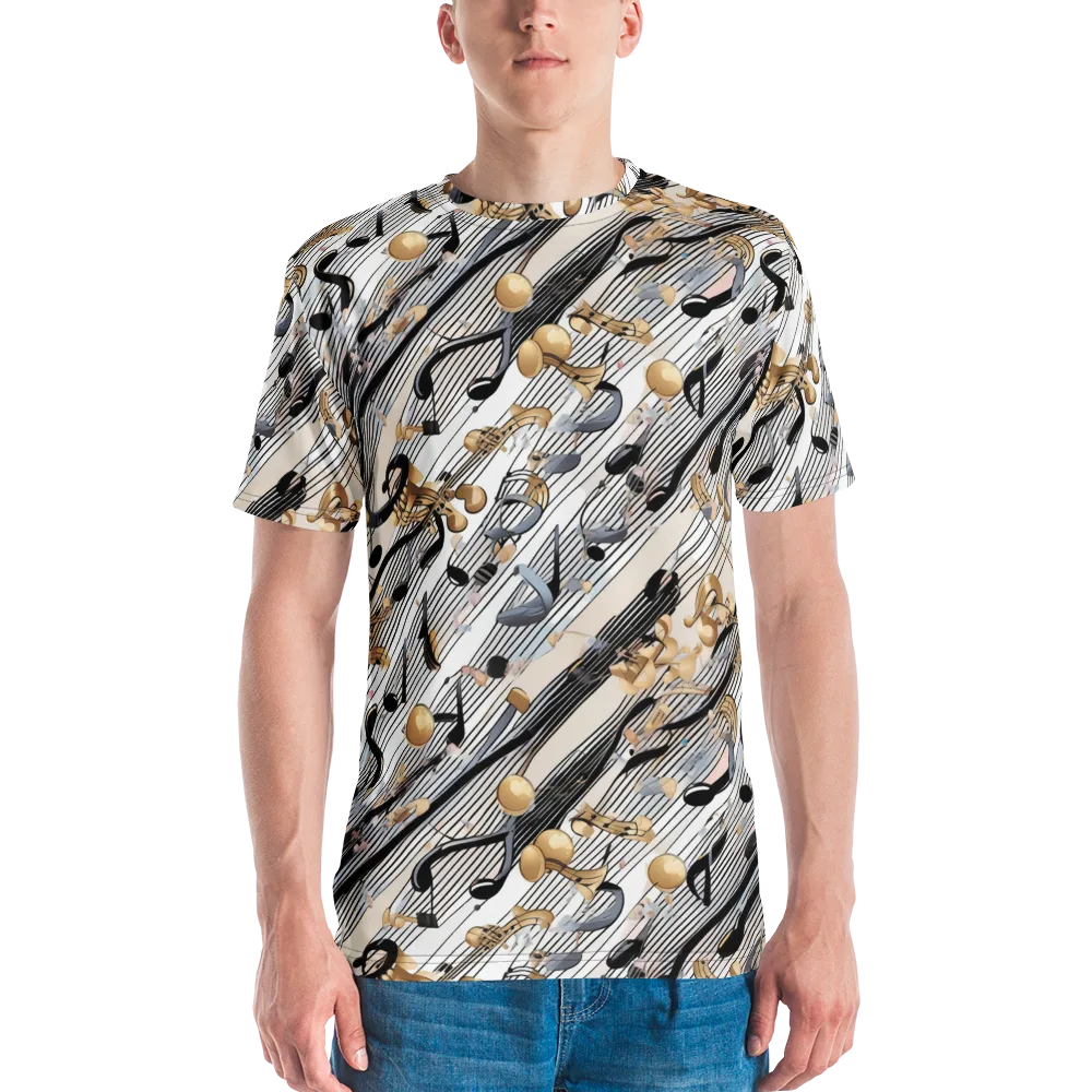 Gilded Rhythm on Men's Crew Neck T-Shirt — Front