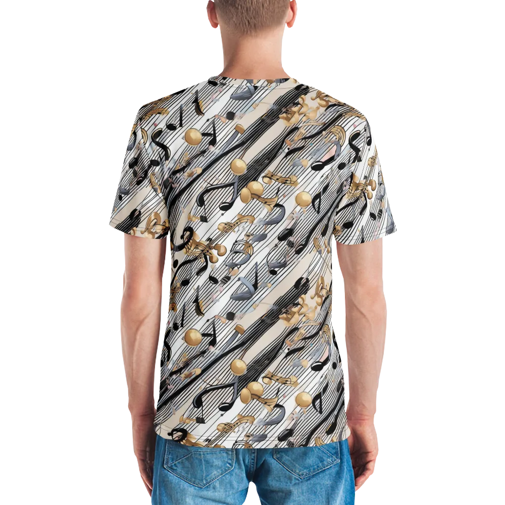 Gilded Rhythm on Men's Crew Neck T-Shirt — Back