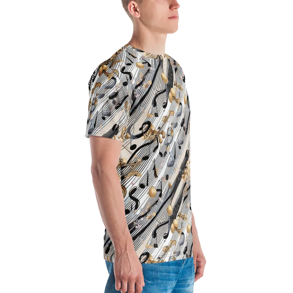 Gilded Rhythm on Men's Crew Neck T-Shirt — Right