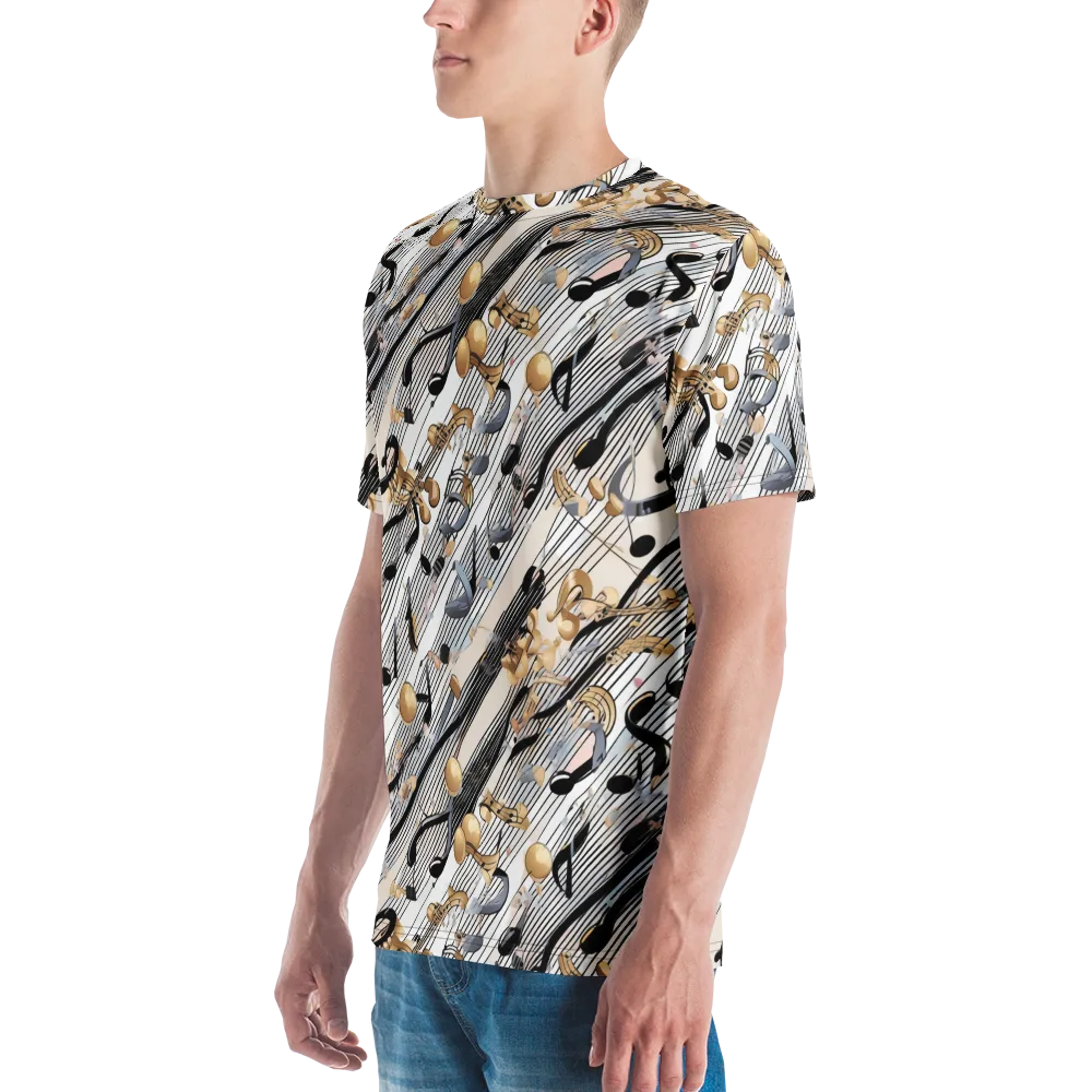 Gilded Rhythm on Men's Crew Neck T-Shirt — Left