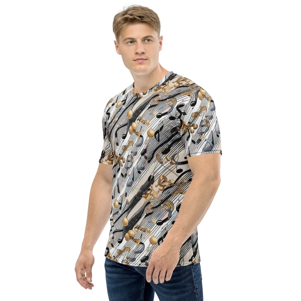 Gilded Rhythm on Men's Crew Neck T-Shirt — Left