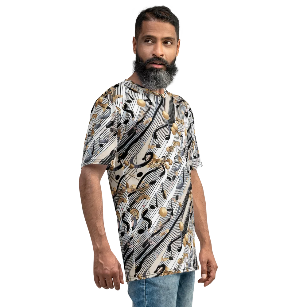 Gilded Rhythm on Men's Crew Neck T-Shirt — Right
