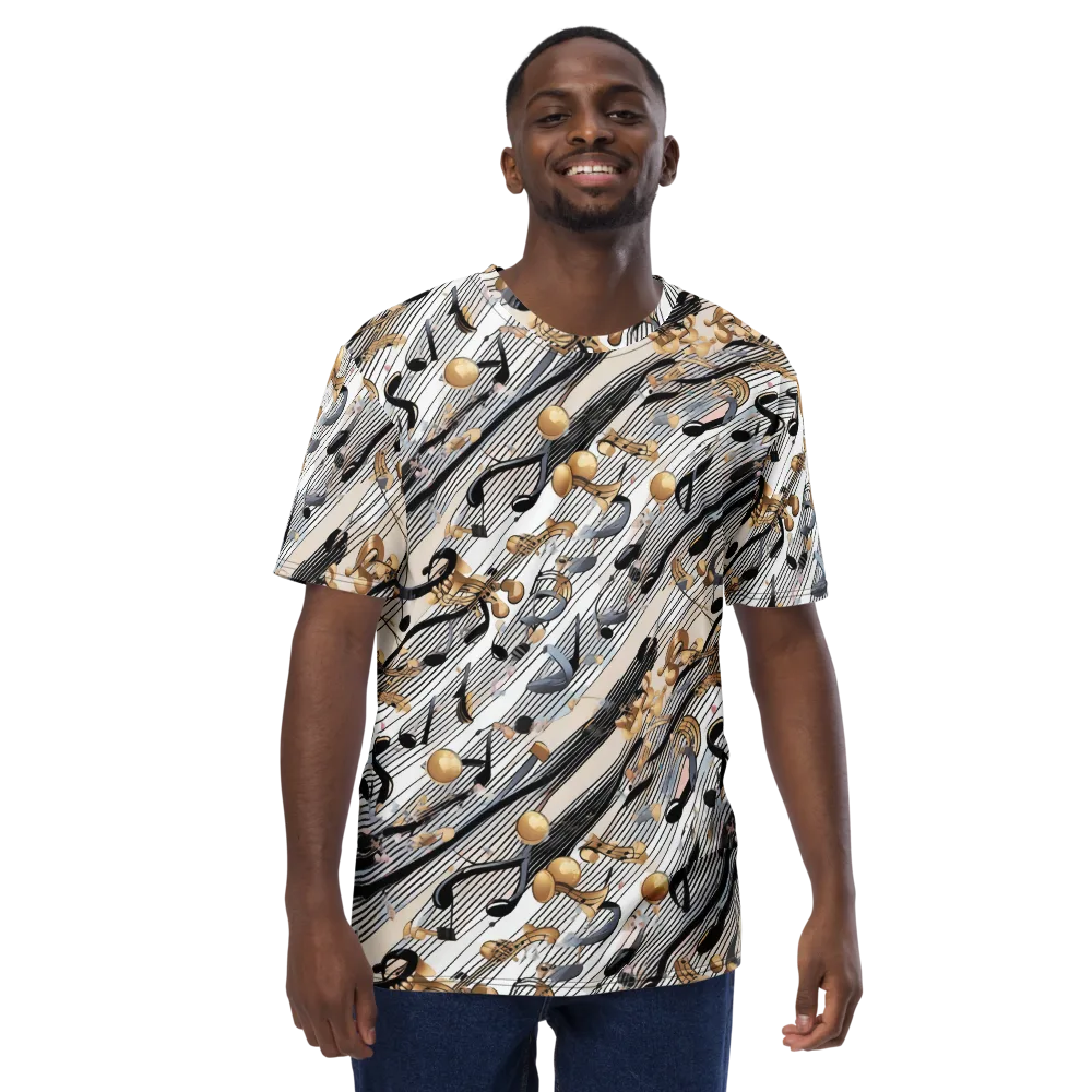 Gilded Rhythm on Men's Crew Neck T-Shirt — Front