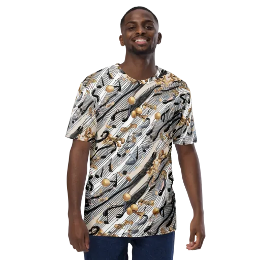 Gilded Rhythm on a Men's Crew Neck T-Shirt