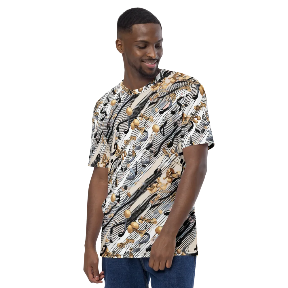 Gilded Rhythm on Men's Crew Neck T-Shirt — Left