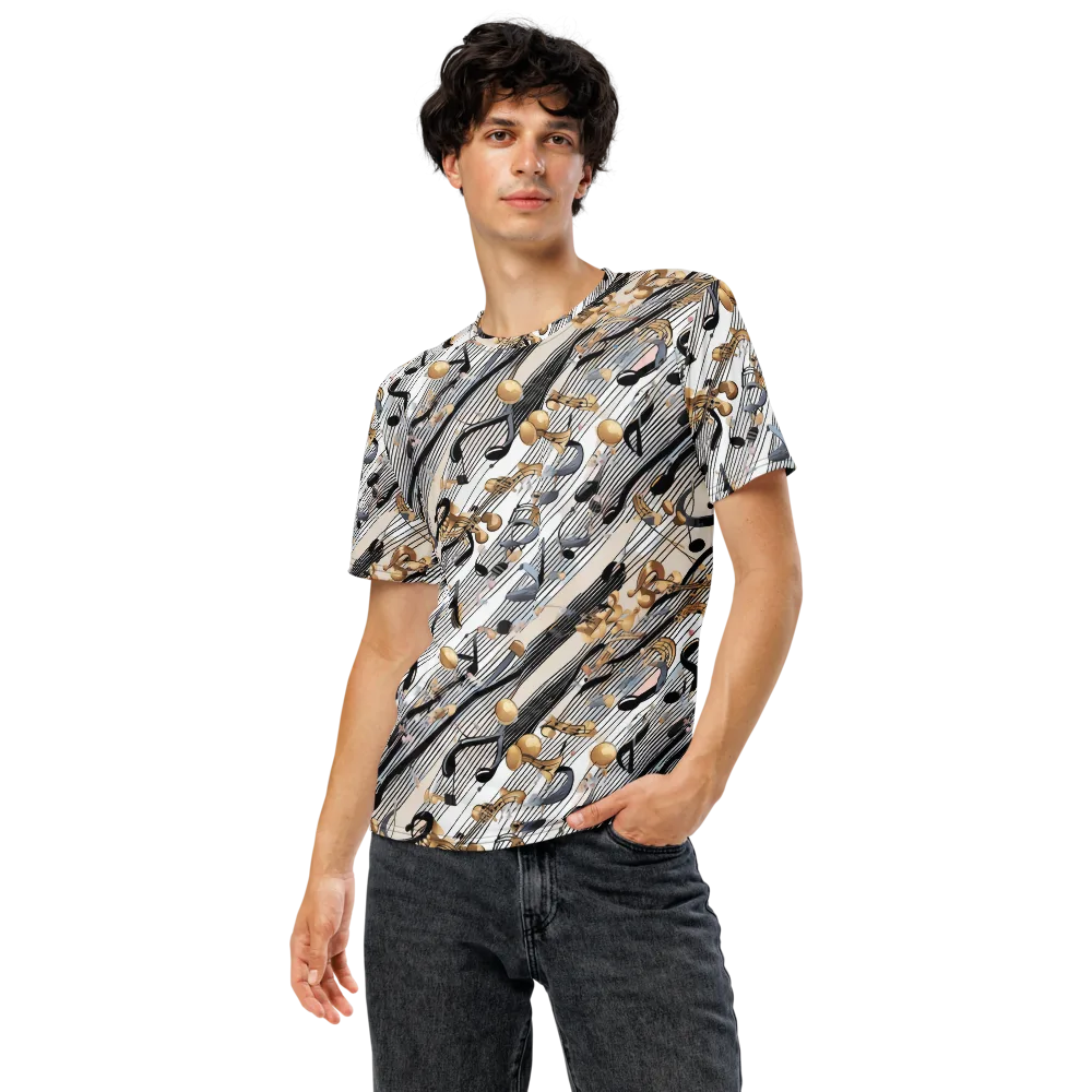 Gilded Rhythm on Men's Crew Neck T-Shirt — Front