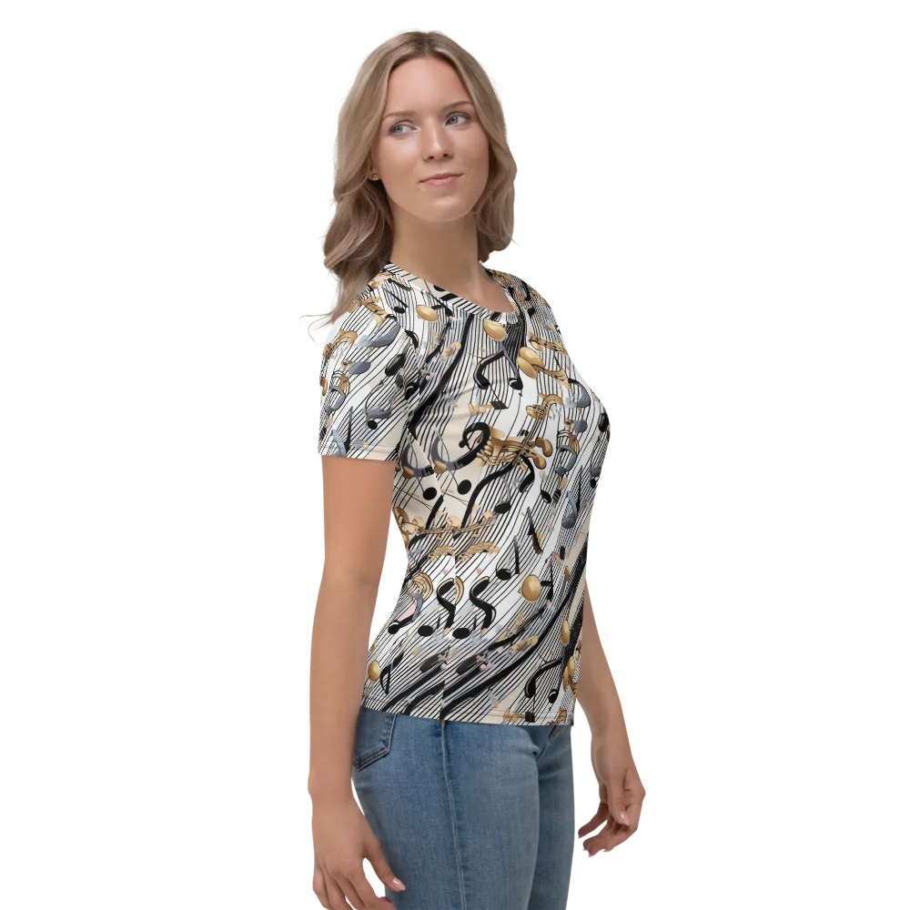 Gilded Rhythm on Women's Crew Neck T-Shirt — Right