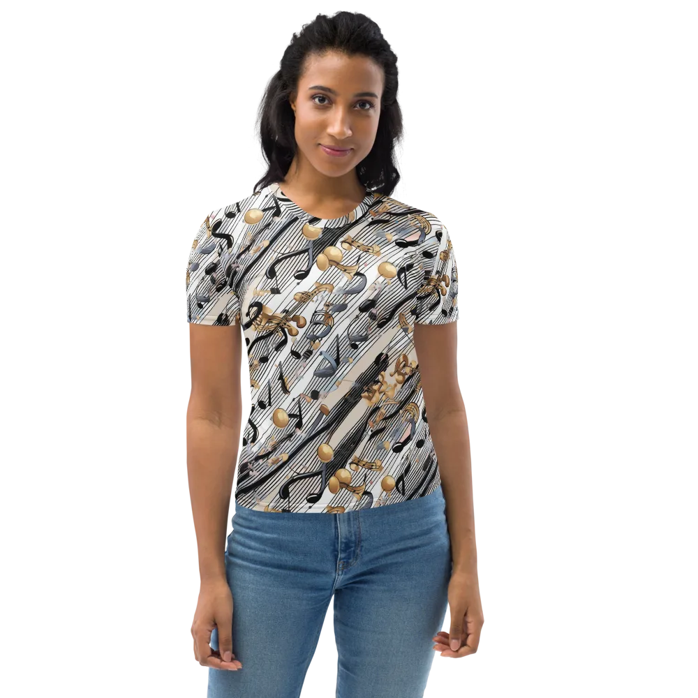 Gilded Rhythm on Women's Crew Neck T-Shirt — Front