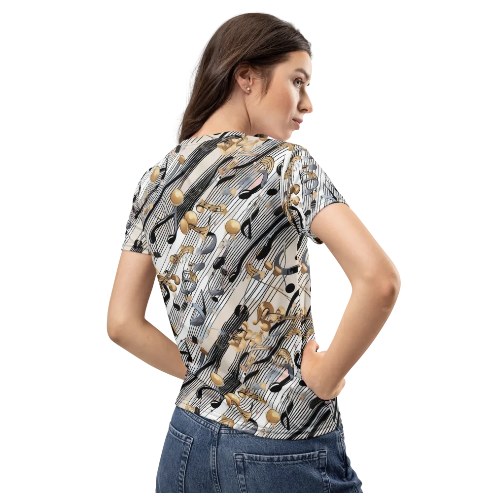 Gilded Rhythm on Women's Crew Neck T-Shirt — Back