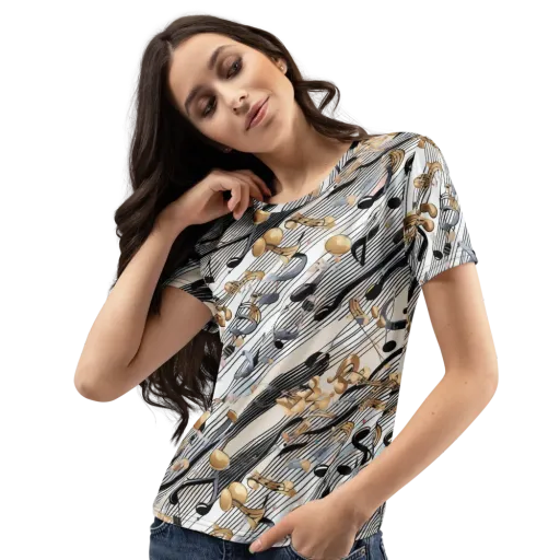 Gilded Rhythm on a Women's Crew Neck T-Shirt