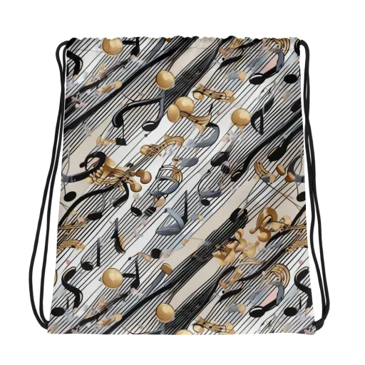 Gilded Rhythm on a Drawstring Bag