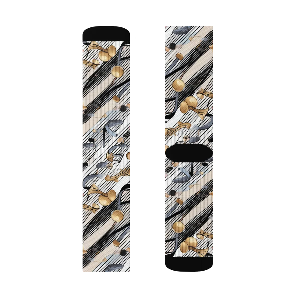 Gilded Rhythm on Socks — Left Sock