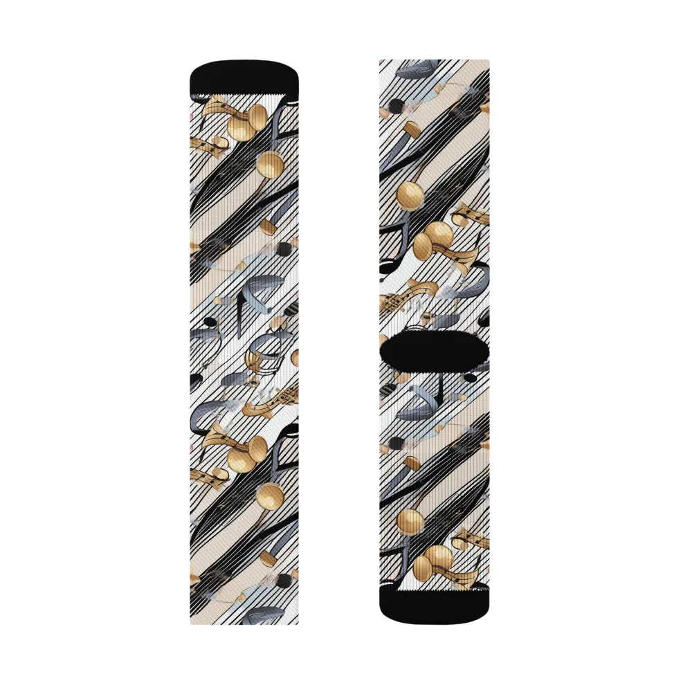Gilded Rhythm on Socks — Right Sock
