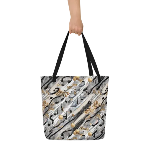 Gilded Rhythm on a Large Tote Bag W/ Pocket