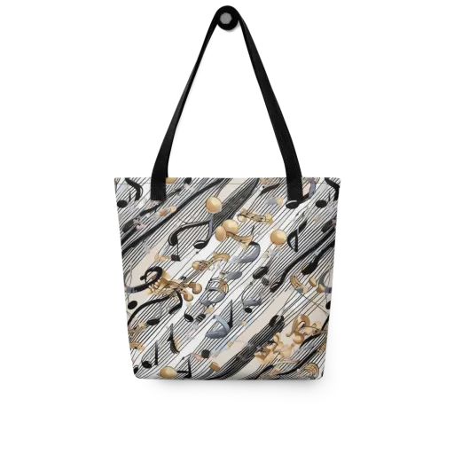 Gilded Rhythm on a Tote Bag