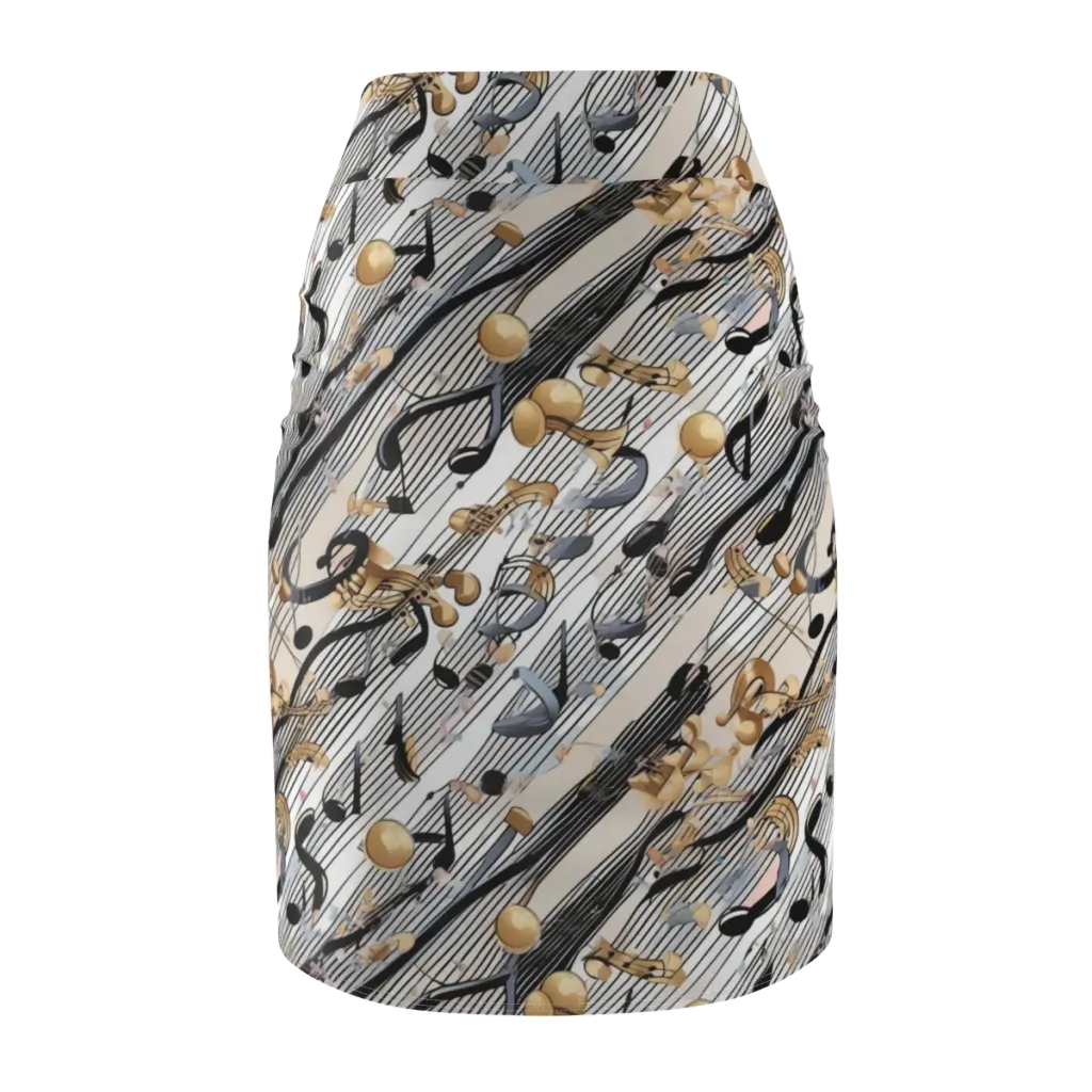 Gilded Rhythm on Pencil Skirt — Back