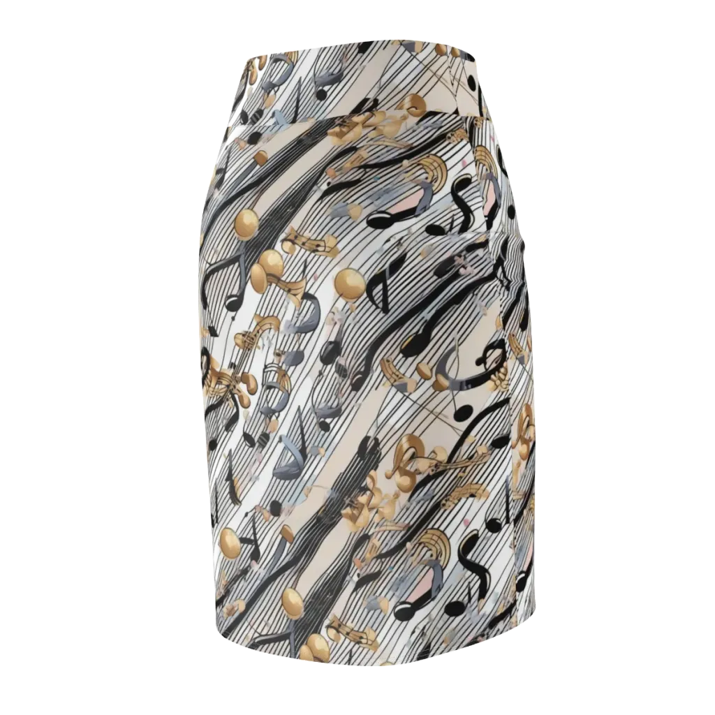 Gilded Rhythm on Pencil Skirt — Back Side