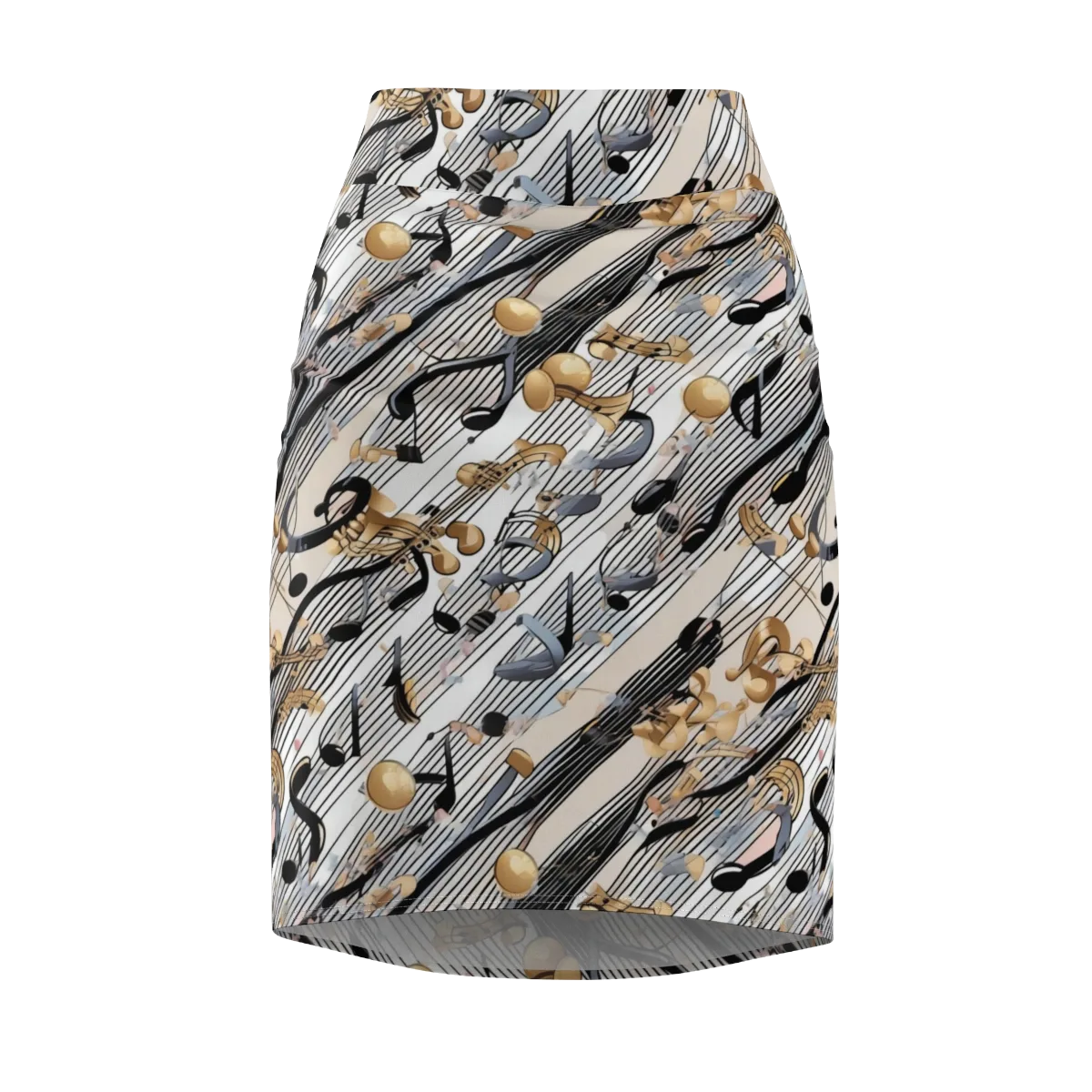 Gilded Rhythm on Pencil Skirt — Front