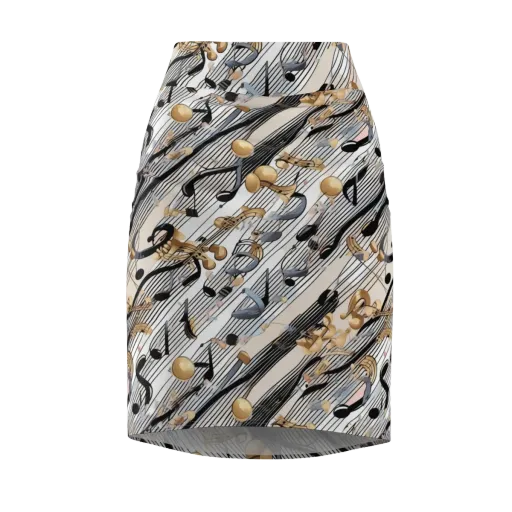 Gilded Rhythm on a Pencil Skirt