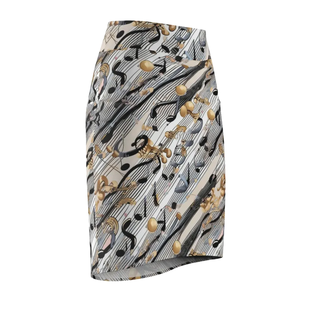 Gilded Rhythm on Pencil Skirt — Front Side