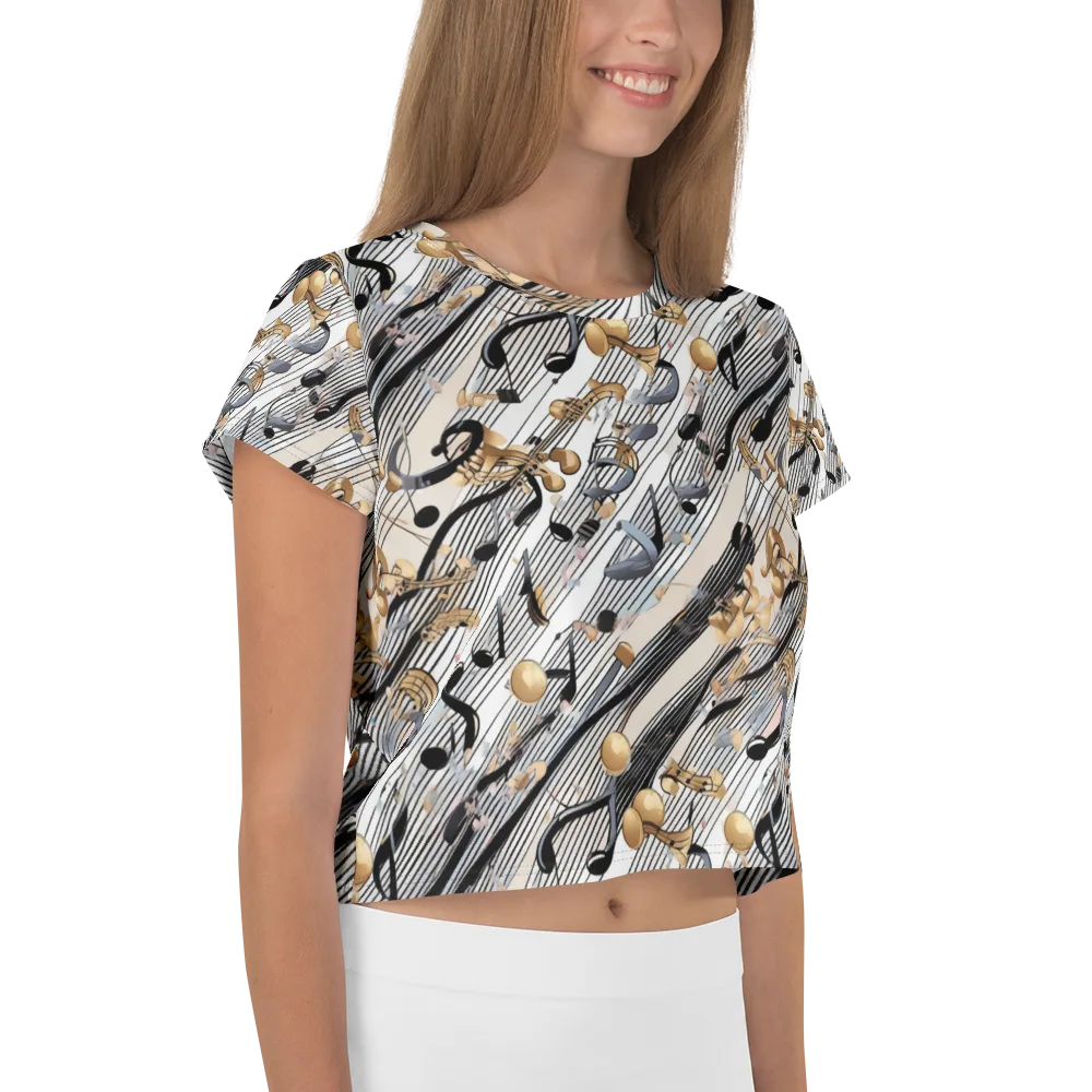 Gilded Rhythm on Crop Tee — Right