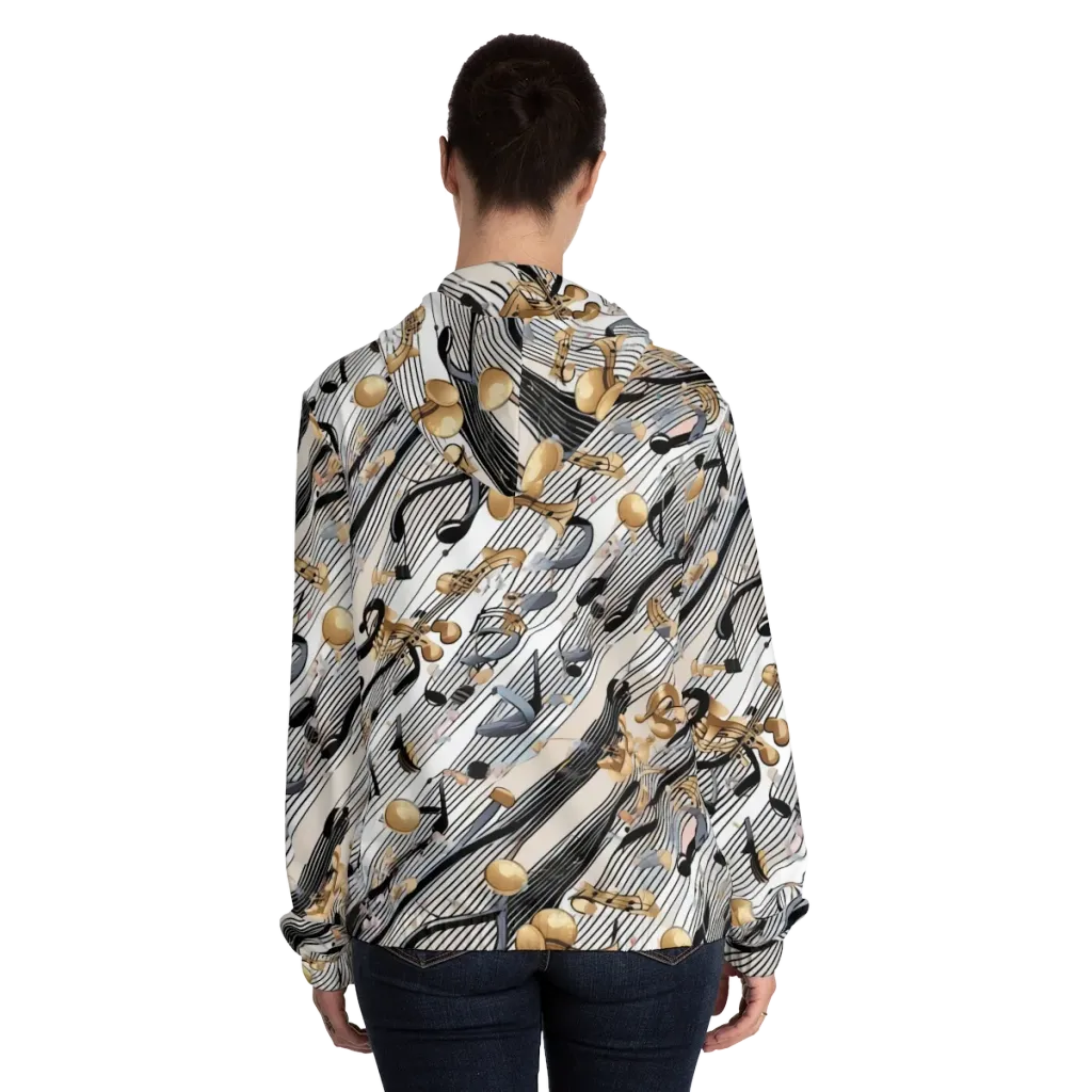 Gilded Rhythm on Women's Full-Zip Hoodie — Back On Person