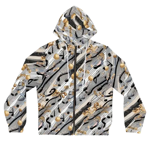 Gilded Rhythm on a Women's Full-Zip Hoodie